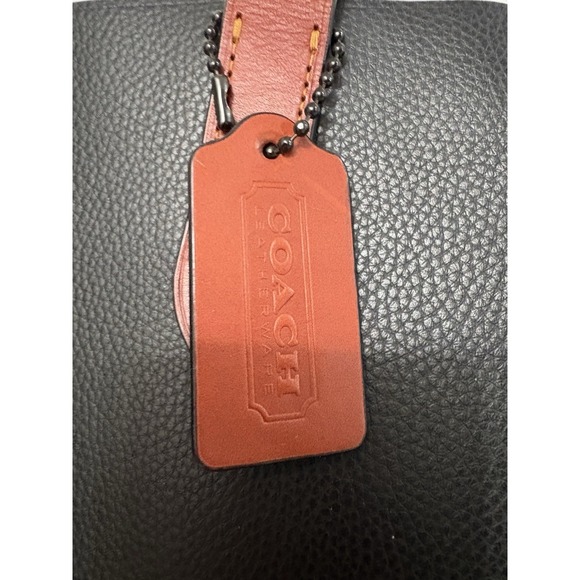 COACH Relay Tote Bag CH756 - Black Polished Pebble Leather Brown -Tanned Leather - Picture 2 of 16